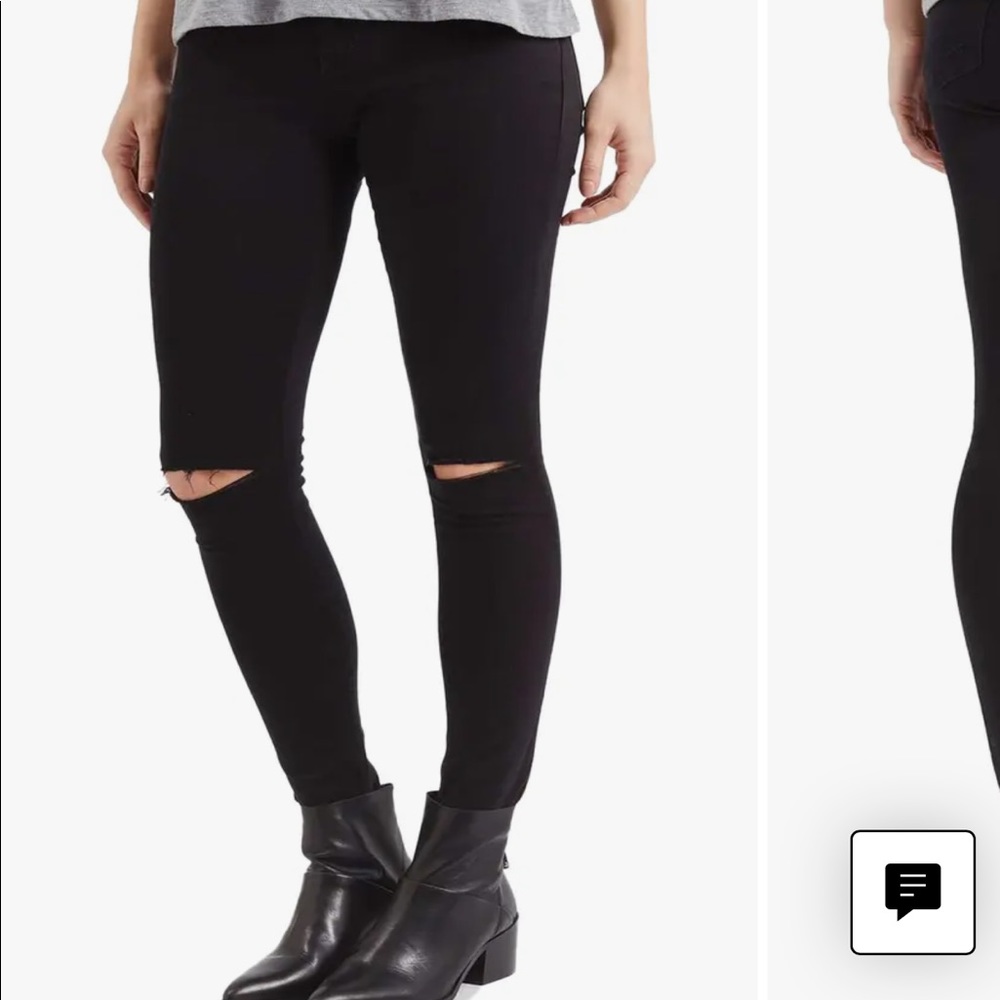 Topshop Moto Jamie Ripped Black Jeans